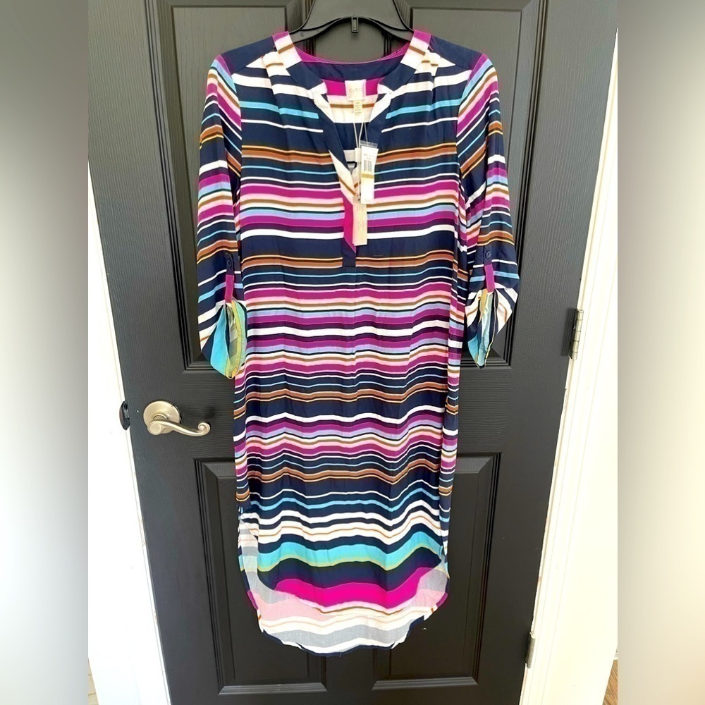 New Cupio size Small striped‎ high-low shift dress